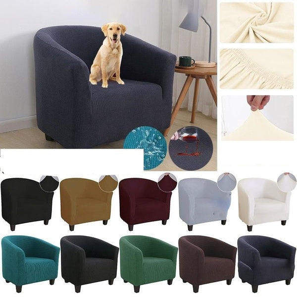 2 Styles Of Household Decoration Waterproof Stretch Bathtub Sofa Cover Single Sofa Chair Cover Protective Cover Removable And Washable Furniture Milk