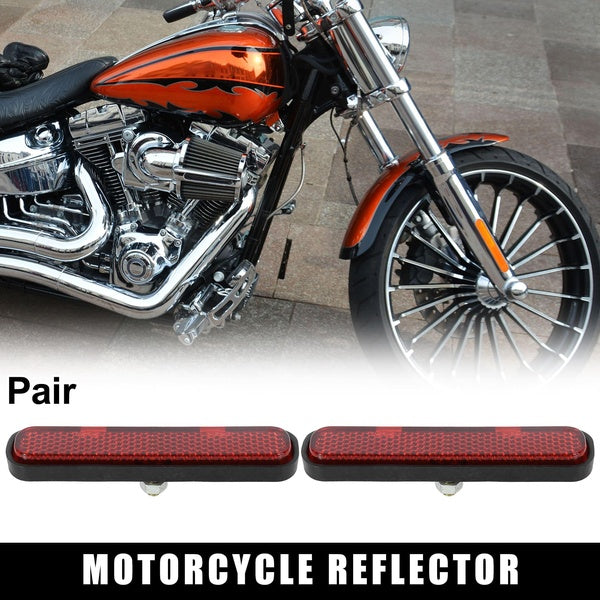1 Pair M5x0.8 Plastic Oval Universal Screw Mount Reflective Warning Reflector for Motorcycle Bike