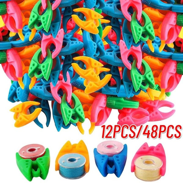 12PCS-48PCS Silicone Bobbin Clamps Holders Sewing Bobbin Clips Bobbin Thread Organizer for Prevent Thread Tails From Unwinding, No Loose Ends or Thre