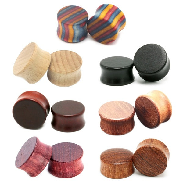 Alisouy nouveauté bouchons d'oreille en bois jauges boucles d'oreilles femmes hommes Punk chair Tunnel extenseurs Piercing bijoux de corps 2 PC