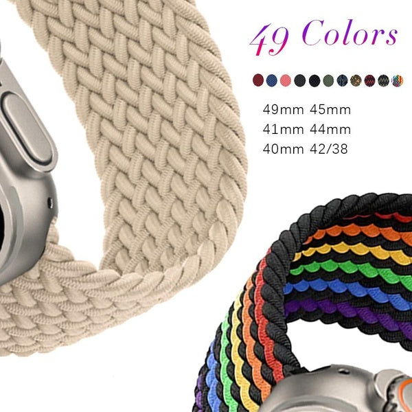 Elastic Nylon Band for Smart Watch Ultra 2-Ultra 49mm 8 9 41mm 45mm 44mm 40mm 38mm 42mm for SmartWatch Series 7 6 SE 3 4 5 2 1, Sport Soft Breathabl