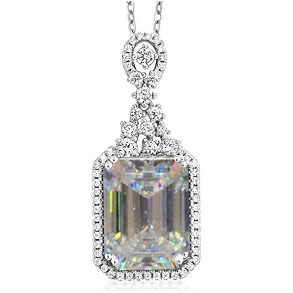 Charming Square Cubic Zirconia Pendant Necklace for Women Bridal Wedding Clavicle Necklace Jewelry