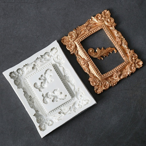 Cadre en Relief symétrique moule en Silicone moule à Fondant outil de décoration de gâteau chocolat, moule à Gumpastes, Sugarcraft, Gadgets de cuisin