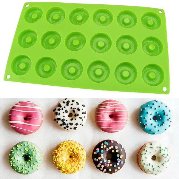 6-18-Cavity Mini Donut Dessert Baking Pan Silicone Mould Bakeware Chocolate Donut Biscuit Cake Silicone Mold