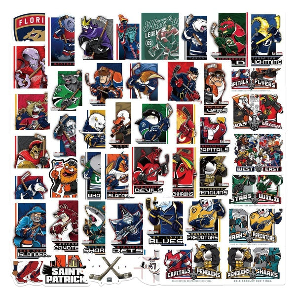 10-50Pcs Ice Hockey Mascot Stickers Personalized Graffiti Stickers for DIY Luggage Laptop Skateboard Motorcycle Bicycle Stickers