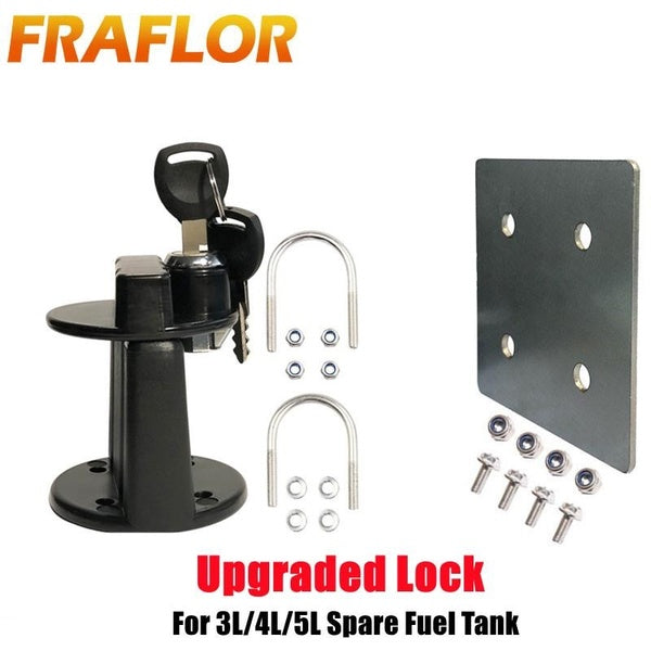 Updated Lock Clamp With Key For 3L 4L 5L Spare Fuel Oil Tank Mount Bracket Lock New Fastener Petrol Can Jerry Cans Holder for Motorcycle