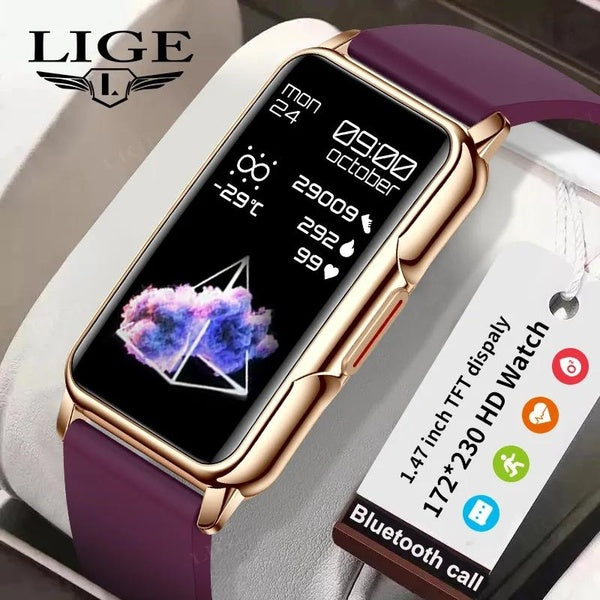 2024 LIGE montre intelligente femmes hommes Bluetooth connecté téléphone musique Fitness sport Bracelet moniteur de sommeil 1.47 pouces homme Smartwa