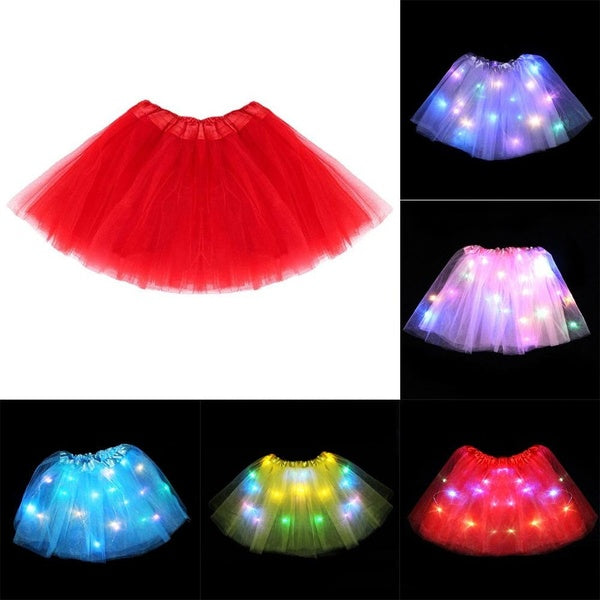 Light Up Led TUTU Skirts Stage Dance Skirt For Girls Kids Halloween Dancewear