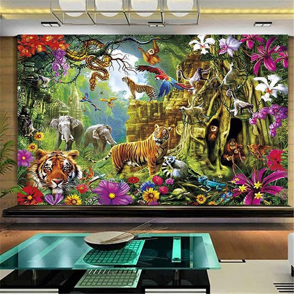 5D Diamond Paintings Animal World Full Diamond Art Embroidery DIY Gifts Large Living Room Office Home Decor Diamond Cross Stitch Kits