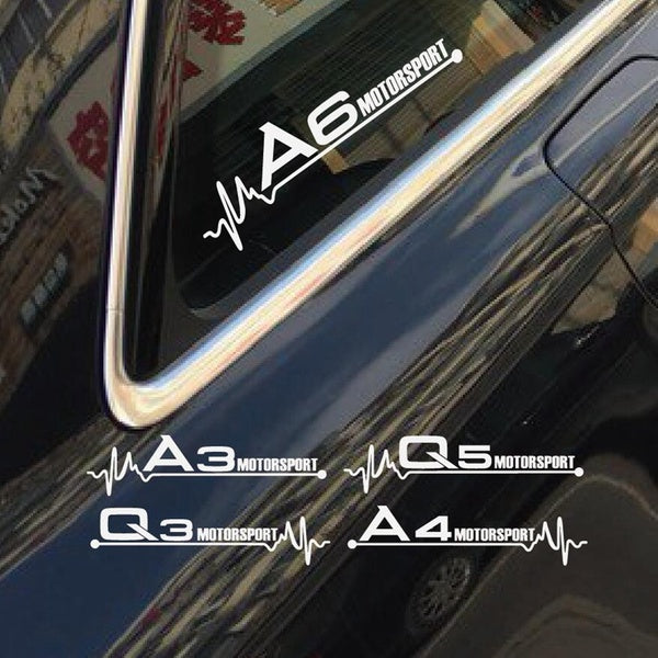 2pieces 20cmx5cm Car Side Window Stickers Decals For A4 A3 A5 A6 A7 A8 Q3 Q5 Q7 Q8 TT