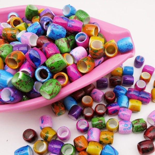 30pcs-pack multi coloured Hair braid Dreadlock Beads rings tube Accessories for kids girls women