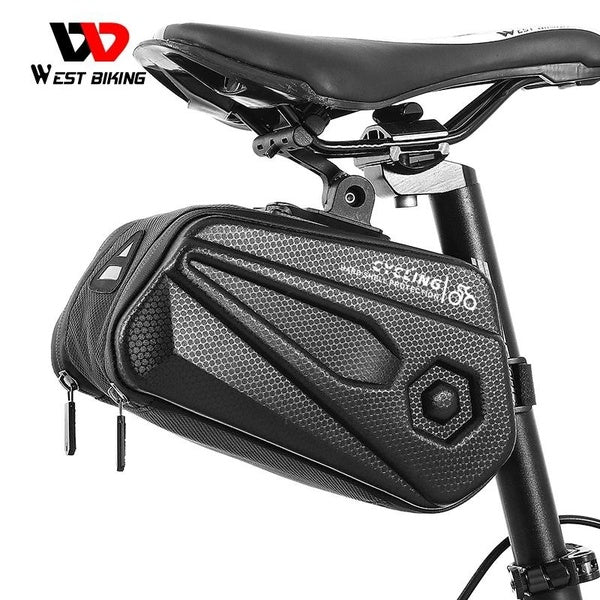 WEST BIKING Bike Saddle Bag Waterproof MTB Road Bicycle Under Seat Bag 2.6L Lage Capacity Reflective Pannier Cycling Accessories