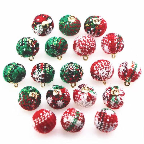 20 pcs Mini Noël Tissu Charmes Pendentifs Coloré DIY Noël Pendentifs De Noël Ornements Suspendus