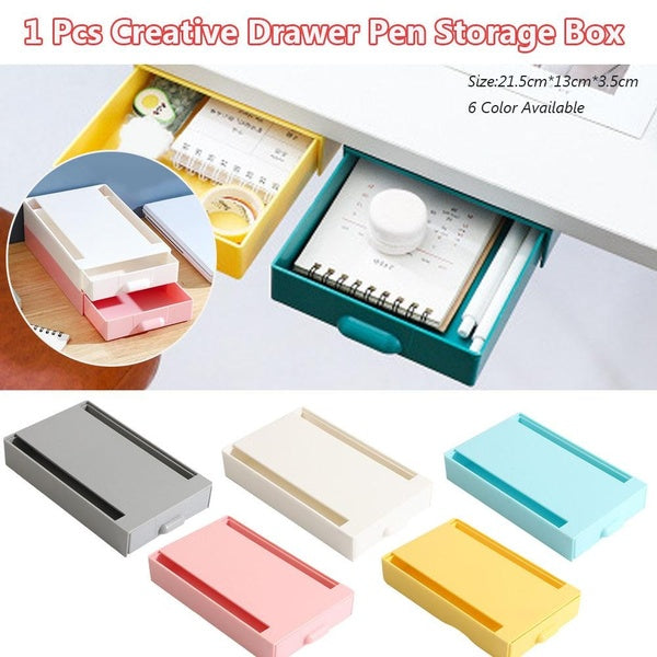 1 Pcs Desk Under Adhesive Drawer-type Pencil Storage Case Hidden Office Stationery Sundries Storage Drawer Box( Not Including Others)