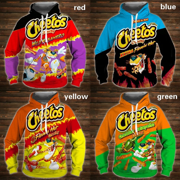 2020 New Cartoon 3D Hoodie Cheetos Food Hooded Sweatshir Men's and Women's Long Sleeve Pullover Shirt
