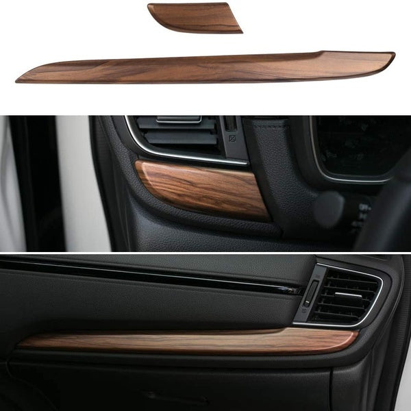 2 pièces pêche grain de bois ABS Console centrale tableau de bord bande couverture garniture décor pour Honda CRV CR-V 2017-2021 uniquement compatibl