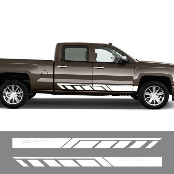 Lot de 2 autocollants pour portière de voiture pour ILVERADO Pickup Side Skirt Stripe Decal