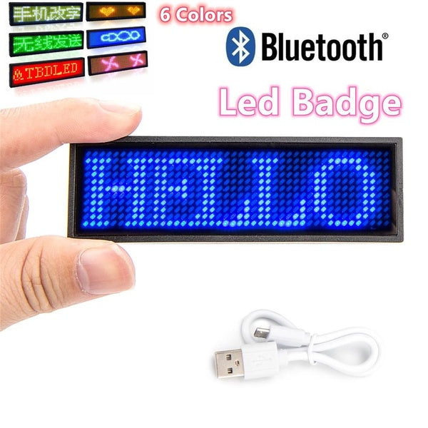 Bluetooth Led Name Badge Led Text Display Shop Led Sign Led Light Scrolling Name Tag Rechargeable Digital LED Badge DIY Programmable Scrolling Messag