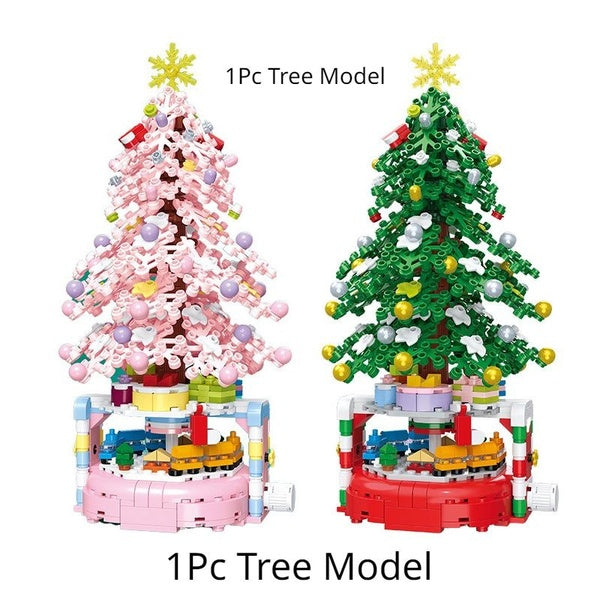 1PC Winter Village Christmas Creative Christmas Tree Atmosphere Decoration Building Blocks Bricks Toys Gifts