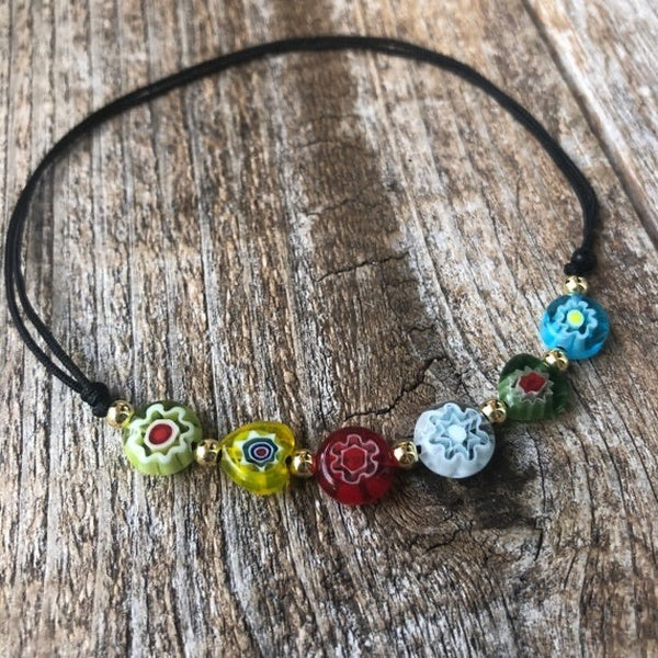 1pc Flower Colorful Millefiori Anklet Beach Anklet Boho Anklet Anklet Jewellery