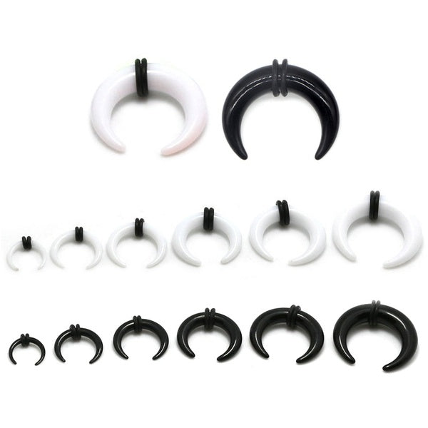 2 pièces jauge acrylique corne de buffle cône griffe chair Tunnels taureau extenseur oreille civière couleur noire et couleur blanche