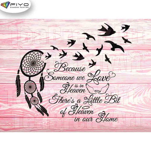 FIYO Dream Catcher and Swallow Diamond Painting Kits For Adults DIY 5D Diamond Mosaic Diamond Painting Home and Kitchen Fashion Canvas Pictures Wall