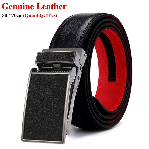 Fashion Luxury Belts Genuine Leather Belt Wast Belts for Men Jeans Belts Automatic Buckles Belts Black-Brown-Red Very Long 50cm-170cm Gifts for Men-F