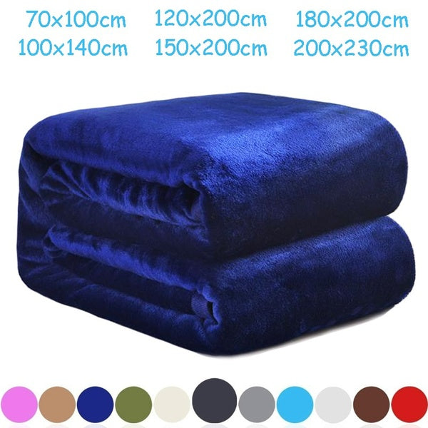 Flannel Fleece Luxury Blanket Throw Lightweight Cozy Plush Microfiber Solid Blanket