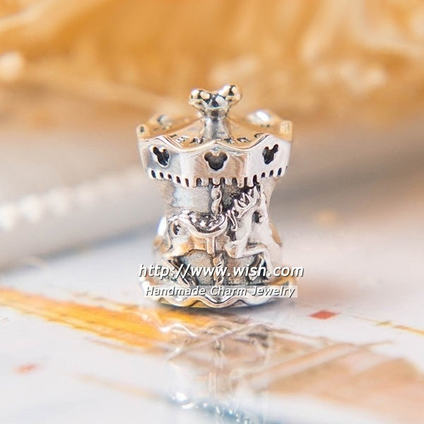 2021NEW bijoux de mode carrousel plaqué or perles de charme S925 en argent Sterling pour bracelet européen