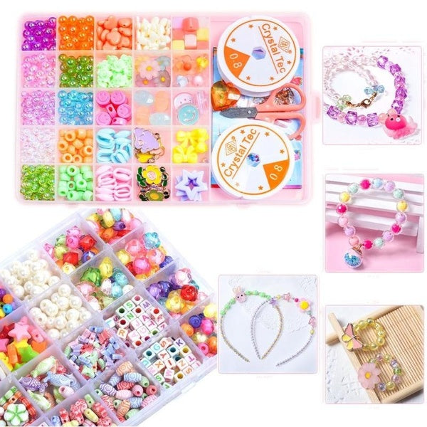 Kids DIY Bead Jewelry Making Kit,Toys for 6-12 Year Old Girls Birthday Gift Ideas,Cute Fruit Clay Beads for Jewelry Bracelets Making, DIY Arts and Cr