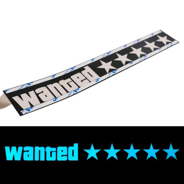 Wanted 5 Star JDM Glow Panel Electric Marker Lamp Blue LED Decoration Light Interesting Sticker Flashing Lights