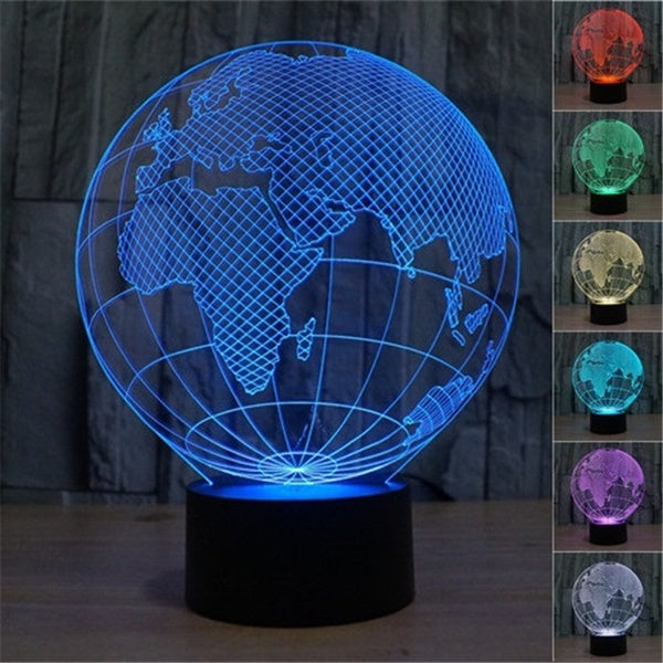 European Map Globe 3D Night Light 7 Colors Gradient Earth USB LED Table Lamp Acrylic Home Decor