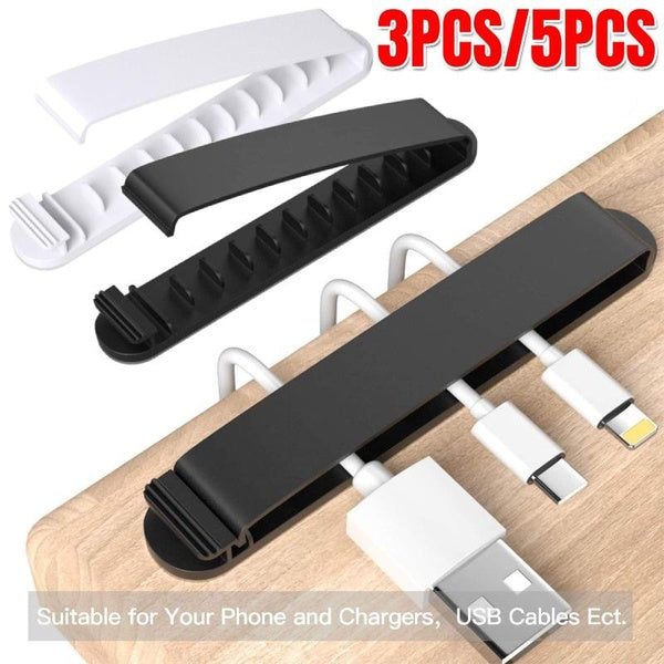 3PCS-5PCS Cable Clips Cord Clips Cord Organizer Charger Cable Management for Organizing Home Office Desk Phone Car Cable Wire, Self Adhesive Cord Hol