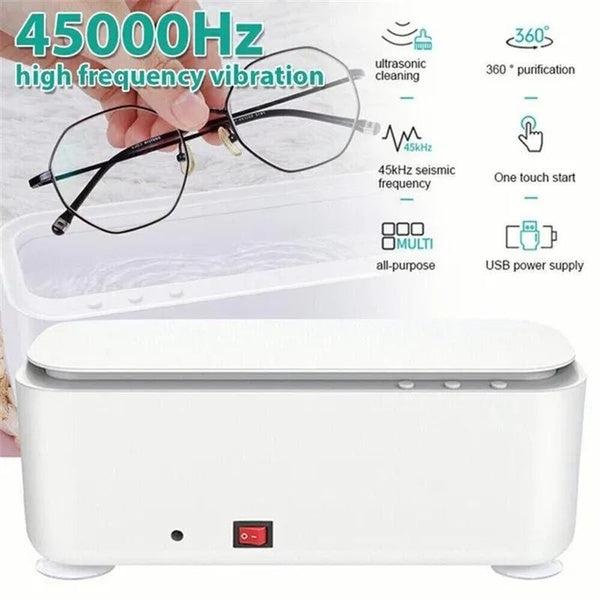 Ultrasonic Cleaning Machine 45000Hz High Frequency Vibration Wash Cleaner for Washing Jewelry Glasses Watch Ring Dentures USB Power Supply