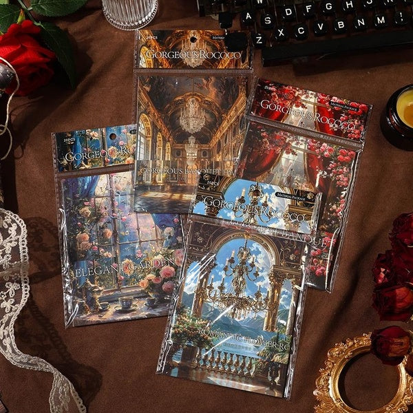 30Pcs-Pack Vintage Flashy Series Scrapbooking Decoration Paper Perfect for Collage Journal Craft DIY Stationery