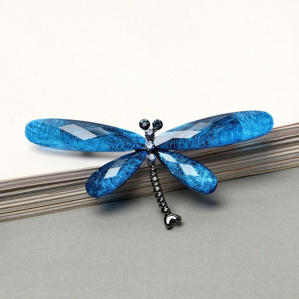 Creative Crystal Dragonfly Brooch women's clothing accessories silk scarf button pin suit accessories Matron Inn