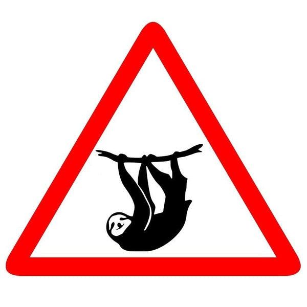 14CM*11.9CM Creative Animal Slow Hanging Sloth Warning Car Sticker Decal 12-1567