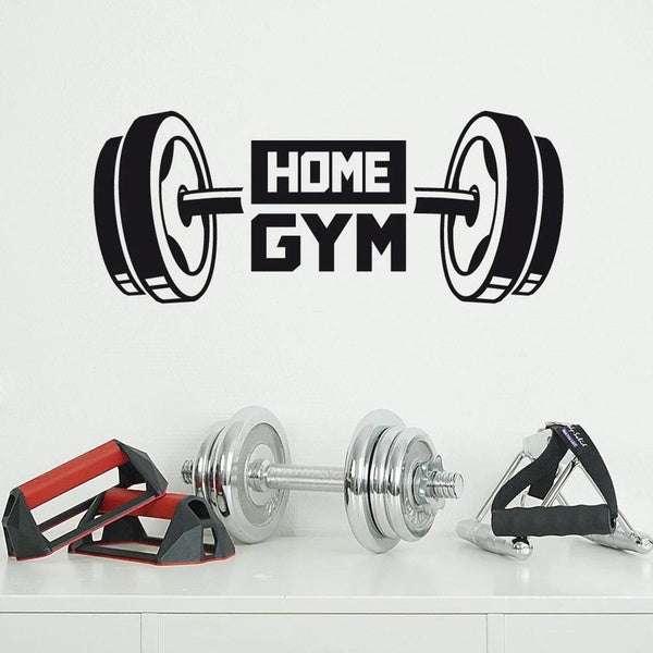 Fitness Home Gym Decor Wall Sticker Dumbbell Stickers Home Training Vinyl Wall Decal Barbell Garage Tattoo Wallpaper