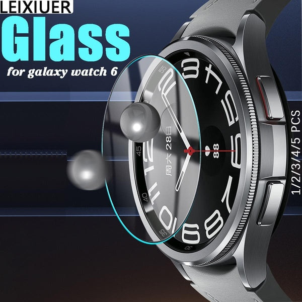 TLEIXIUER Tempered Glass Screen Protector for Samsung Galaxy Watch 6 40mm 44mm Galaxy Watch 6 Classic 43mm 47mm, HD Clear Film Hydraulic Accessories
