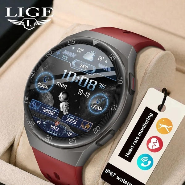 LIGE mode montre intelligente pour hommes IP67 étanche sport Fitness Tracker Bluetooth appel hommes montre intelligente cadeau de noël