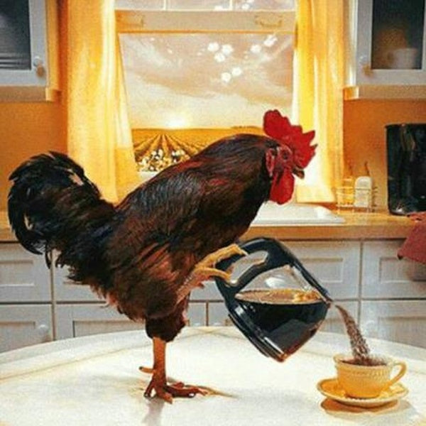 3d crystal mosaic icon 5d diy diamond painting cock coffee full diamond embroidery wall sticker home decoration