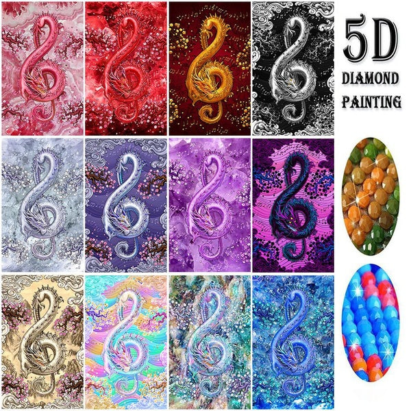 DIY 5D Diamond Painting Dragon* Full Drill with Number Kits Home Decor Wall Painting The Gift Arts and Crafts for Adults,Teenagers,The Old