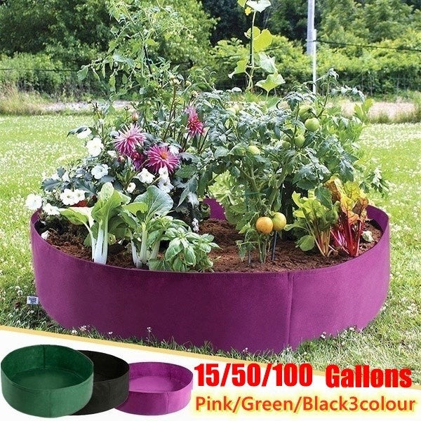 1-15-50-100 Gallon Plants Growing Bag Raised Plant Bed Garden Flower Planter Elevated Vegetable Box Planting Grow Bag