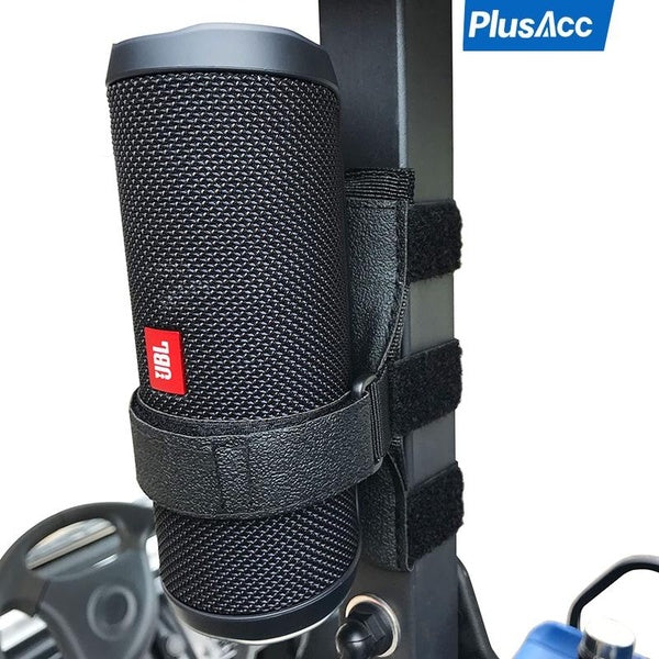 PlusAcc Portable Speaker Mount for Golf Cart Accessories - Adjustable Strap Fits Bluetooth Wireless Speaker Strap Attachment to Railing-Cross bar-Fra