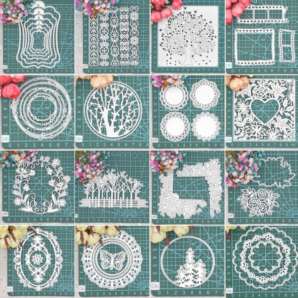 Matrices de gaufrage en métal pochoir en acier au carbone matrices de coupe pour bricolage Scrapbooking papier cartes-cadeaux faisant de l'artisanat