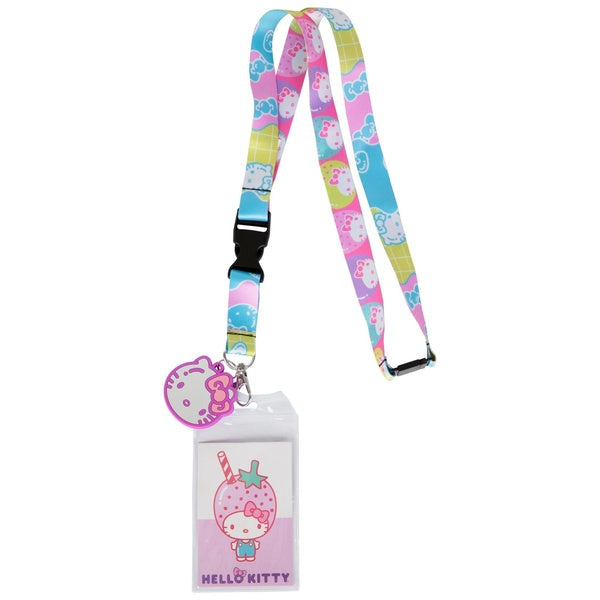 Lanyard Floral Hello Kitty Sanrio avec Charme en Caoutchouc