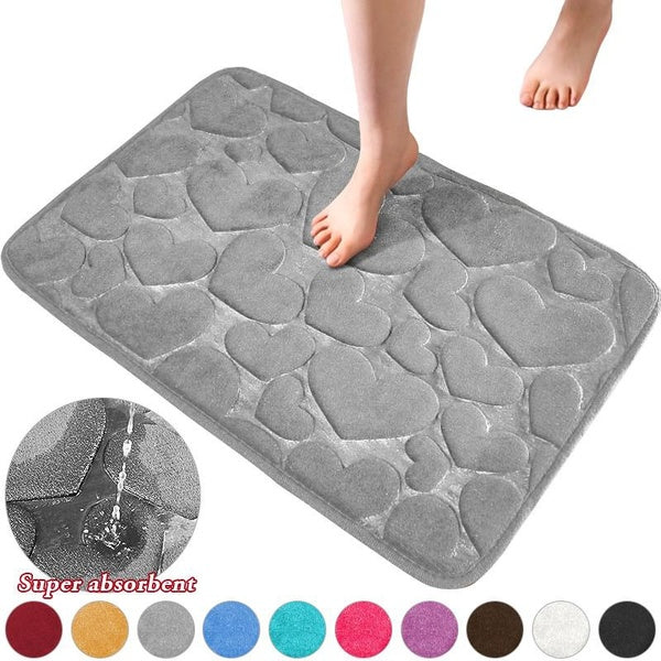 Bath Mat Rug, Ultra Soft Non Slip and Absorbent Memory Foam Bathroom Rug, Machine Wash Dry, Comfortable, Thick Bath Rug Carpet for Bathroom Floor, Tu