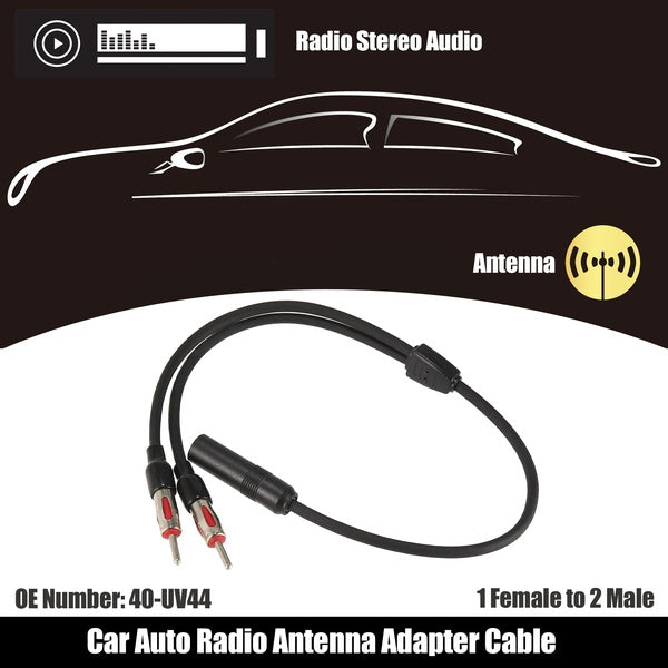 Car Auto Radio Antenna Stereo 1 Female to 2 Male Splitter Extension Cable Wire fash