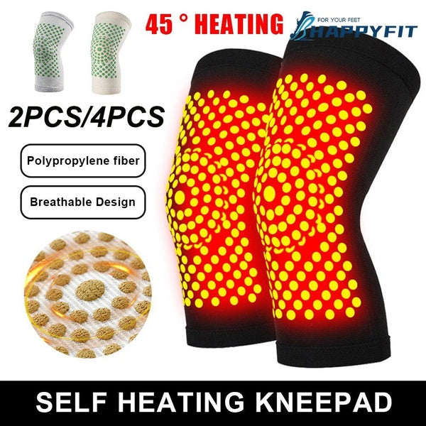 HAPPYFIT 2-4pcs Knee Brace, Self Heating Support Knee Pads Knee Brace Warm for Arthritis Joint Pain Relief Recovery Belt Knee Massager