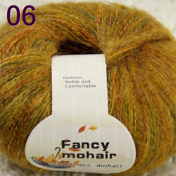 NEW Luxurious Soft 1ballX50g Crocheting & Knitting MOHAIR wool hand Yarn Knitting Rainbow Orange 823-06-1 Professional sales of yarn, please pay att